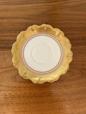Buy Antique Flambeau China Limoges France Gold And Peach Saucer 5.25” • 14.47£