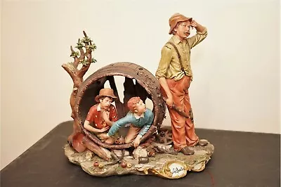Buy Capodimonte Large Porcelaine Figure Group  Tom Sawyer  Signed By  • 425.78£