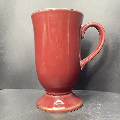 Buy Vintage Hornsea Pottery Tall Slim Plain Burgundy/red Footed Ceramic Mug England • 19.90£