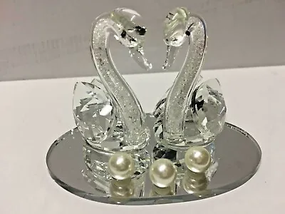 Buy Crystal Animal Twin Double Swans Model Element Gift Present Model • 17.27£