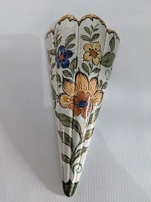 Buy Vintage Floral Ceramic Wall Pocket By ATA Royal ZHID Holland Gouda • 16£