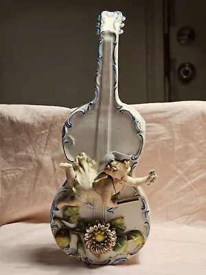 Buy Antique Capodimonte  Porcelain Cherub Angel Violin Figurine Planter • 160.34£