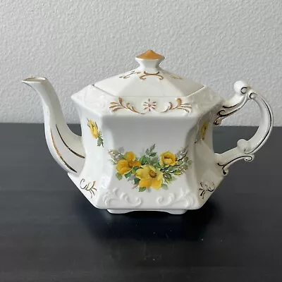 Buy Vintage Ellgreave Ironstone Teapot Yellow Roses Made In England • 31.69£