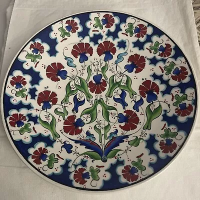 Buy Turkish Pottery Plate Kutahya  12 Inch WALL HANGING Hand Made Vintage • 36.44£