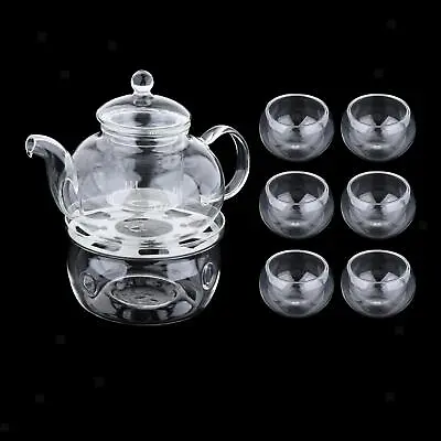 Buy Teaware Set Borosilicate Glass Flower Heat Proof Decor Teacups Cups For Home • 22.99£