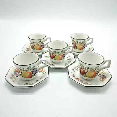 Buy Johnson Brothers Tableware, Fresh Fruit X5 Espresso Cup & Saucer Sets, England • 15£