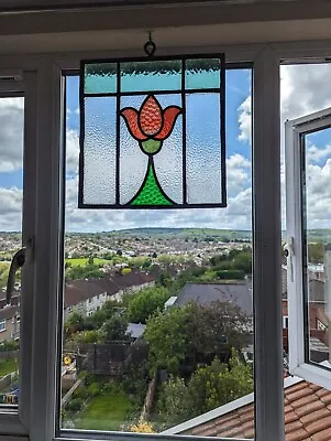 Buy Elegant Edwardian  Compact Hanging Stained Glass Window Panel • 180£