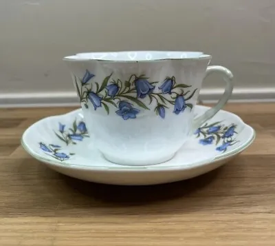 Buy Vtg Crown Staffordshire Tea Cup & Saucer English Bone China Bluebell Pattern • 12.68£