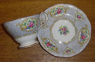 Buy Queen Anne Fine Bone China England Cup & Saucer - Gainsborough (Gray) • 15.27£