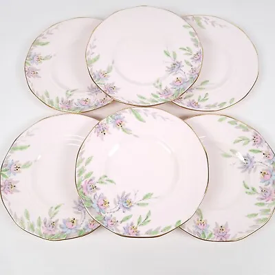 Buy Plant Tuscan China Side Tea Plates 17cm Vintage Pink Floral England Set Of 6 • 28£