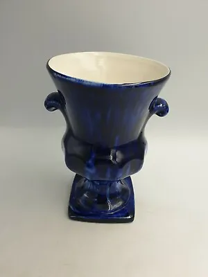 Buy Vtg Porthmadog Portmadoc Welsh Art Pottery Handled Urn Vase Cobalt Blue Tie Dye • 18.99£