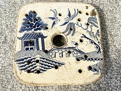 Buy Vintage Antique Ironstone Meat Drainer Willow Pattern Blue And White Delft Soap • 29.99£