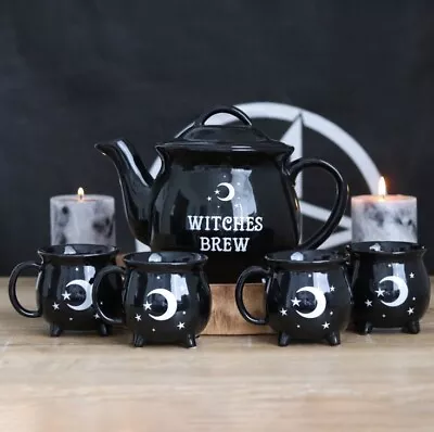 Buy Witches Brew Cauldron Mug Teapot Tea Set Halloween Pagan Witch Coffee Cup Gift • 33.99£