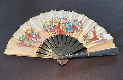 Buy Antique Spanish Hand Painted Hand-Fan Flamenco Dancers Lovely Vintage Item! • 1.99£