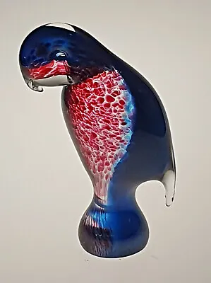 Buy Wedgwood Glass 6  Parrot Paperweight Stennett Wilson Miller Red & Blue - Signed • 60£