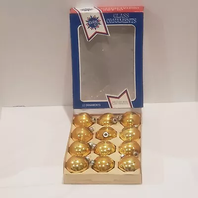 Buy Vintage Coby Glass Christmas Ornaments Gold Set Of 12 • 14.17£