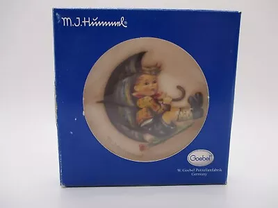 Buy Vintage Hummel Goebel Miniature 8cm Porcelain Plate #1165 'Umbrella Boy' • 5£