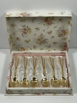 Buy Simco Art Ware Japan Gold Art Deco Design Six Tea Spoon Set In Presentation Box • 19.99£