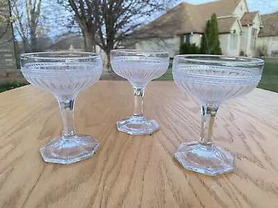 Buy RARE 1920’s  (3) Imperial Glass FANCY COLONIAL PATTERN Champagne Goblet Sherbets • 26.09£