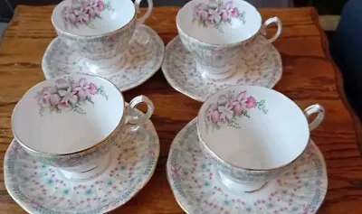 Buy Queen Anne Royal Bridal Gown Bone China  4 Saucers  3 Good Cups, 1 Display Only • 15£