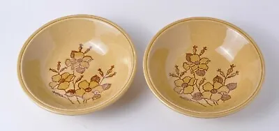 Buy 2 BILTONS STAFFORDSHIRE Cereal Bowls / Dishes Floral Design Brown On Yellow • 7.75£