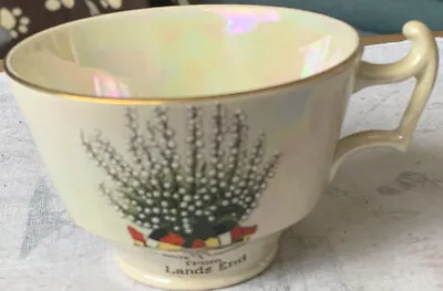 Buy Vintage Ceramic Lustre Crested Cup. Lucky White Heather From Land’s End. VGC. • 3.99£