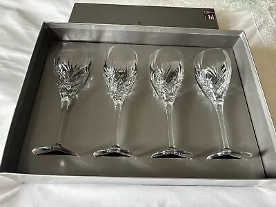 Buy Debenhams 4 X CASTALIA Lead Crystal Wine Glasses - New - Original Box  • 39£
