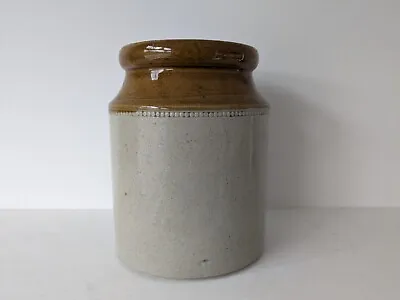 Buy Rustic Stoneware Jar Traditional Vintage Kitchen Storage Glazed Utensils Flowers • 25£