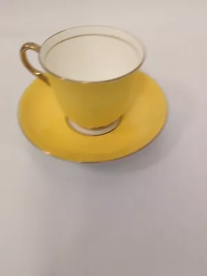 Buy Beautiful Vintage  Paragon Bone China Tea Cup And Saucer Yellow And Gold • 10.99£