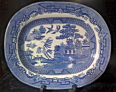 Buy Vintage Midwinter Blue Willow Pattern 10.75 In Oblong Serving Platter Excellent • 14.50£