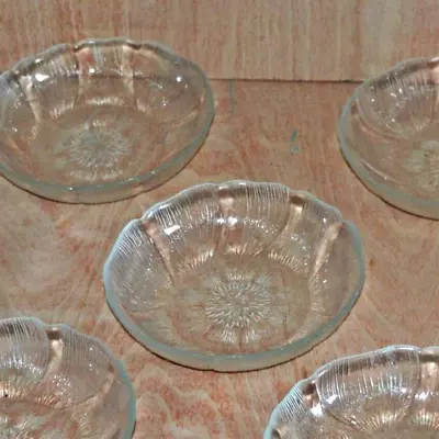 Buy Small Glass Bowls Ice Creams Sundaes  Nibbles Vintage Floral Design SET  OF 5 • 12.20£