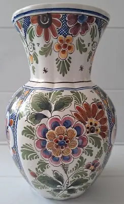 Buy Delft Vase Hand Painted Floral Pattern Factory Delftse Pauw Signed Marina Gielen • 26.24£