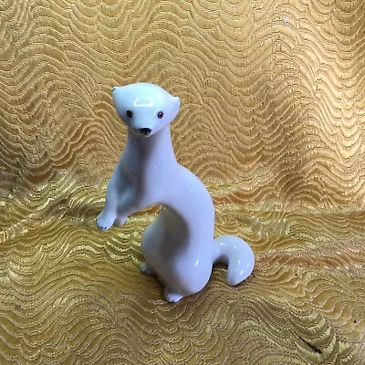 Buy Russian Lomonosov Pottery Figurine Of White Tailed Weasel 7 1/4  High  • 20£