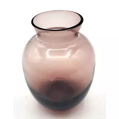 Buy Vintage Purple Blown Glass Mini Vase 3.5  Tall YK • 8.60£