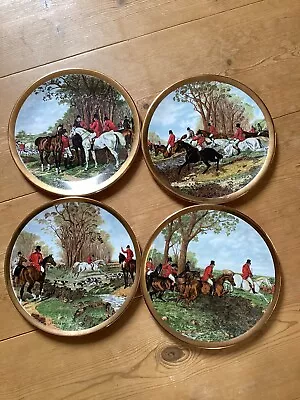 Buy 4 X Herring Fenton Fine China Decorative Plates 21cm Herring Hunting Scenes • 12£