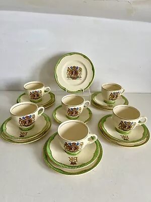Buy Clarice Cliff Set Of Tea Cup Trios X 6 Queen Elizabeth Ll Coronation 1953 VGC! • 255£