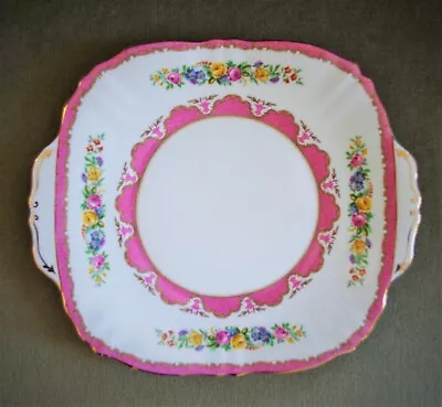 Buy Crown Staffordshire Pink Tunis Cake Plate 10  • 15£