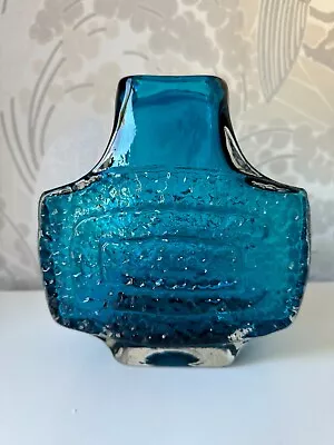 Buy Whitefriars Kingfisher Blue TV Glass Vase Geoffrey Baxter 70s Retro • 335£