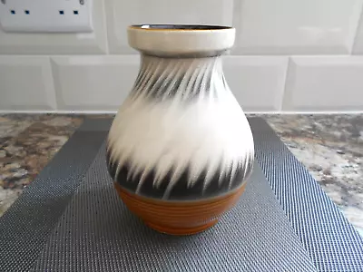 Buy SylvaC  Pottery Cream / Toffee Brown Retro Vase No. 4550 With Label • 5.99£