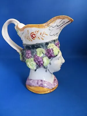 Buy Antique 19thc Leeds Pottery Creamware Princess Charlotte Mask Jug -george Iv • 39£