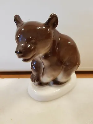 Buy Vintage Lomonosov Ceramic Bear Figurine  H 11 Cm • 16£