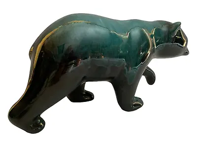 Buy Blue Mountain Pottery Bear Figurine Green Drip Glaze Redware • 28.44£