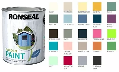 Buy Ronseal Exterior Garden Paint - Wood Metal Brick Stone All Colours 750ml • 11.50£