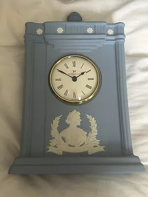 Buy Wedgewood Blue Jasperware Queen Mother Mantle Clock  • 66£