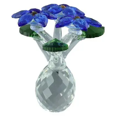Buy Blue Blue Crystal Flowers Ornaments Crystal Flower Desktop Statue  Home • 12.34£
