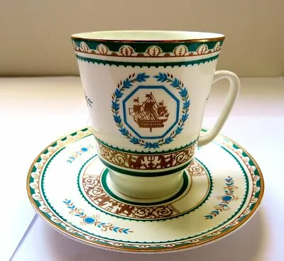 Buy Vintage Imperial Lomonosov Russian Porcelain Ship's Coffee Cup & Saucer • 56.94£