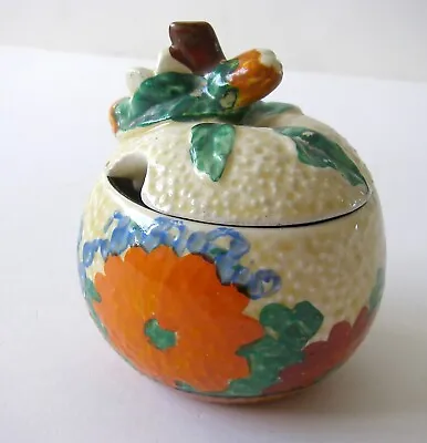 Buy Clarice Cliff GAYDAY Small Orange Shape Preserve Pot. Circa 1931, Art Deco • 95£
