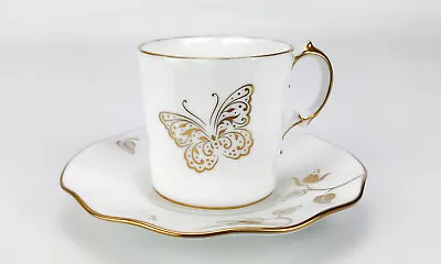 Buy Royal Crown Derby Teacup And Saucer Royal Butterfly Design English Bone China • 34.99£