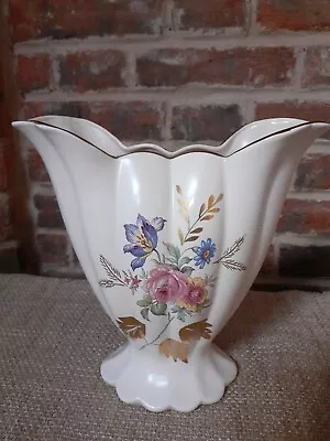 Buy Vintage Norfolk Pottery Large Mantle Vase Floral  Front Floristry *584 • 6£