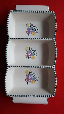 Buy Gorgeous Poole Pottery 3 Section  Hors D'Oeuvres Dish PC Floral Design - SUPER • 9.99£